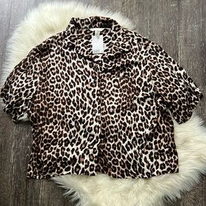 H&M Silky leopard camp shirt BNWT